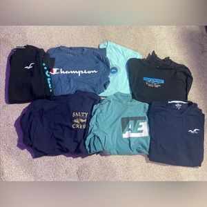 mens bundle shirt bundle! great value! hollister, american eagle, champion